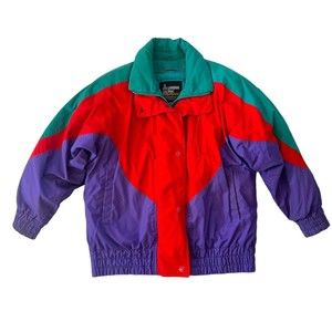Vtg London Fog Purple Teal Ski Jacket Winter Coat Size S 80’s 90’s Mens Puffer